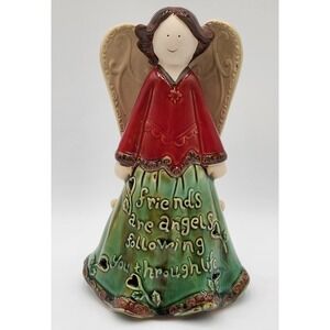 Ceramic Angel Figurine Friends Are Angels Following You Through Life Home Decor